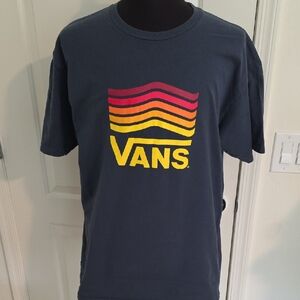 Vans Dark Blue Tee with Vibrant Wave Logo